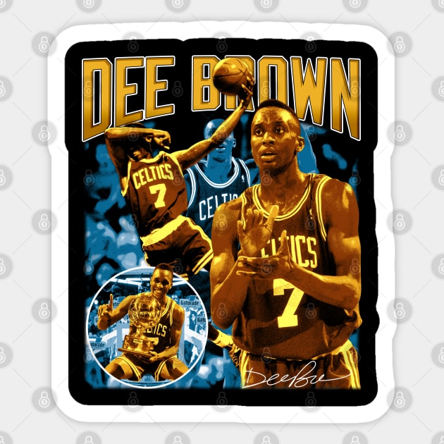 Dee Brown Basketball Legend Signature Vintage Retro 80s 90s Bootleg Rap Style Sticker by CarDE